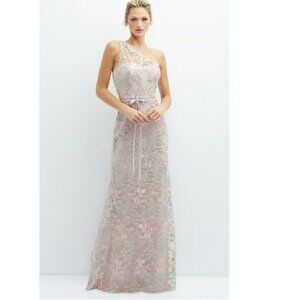 Embroidered Floral One Shoulder Size 14 Style 3132